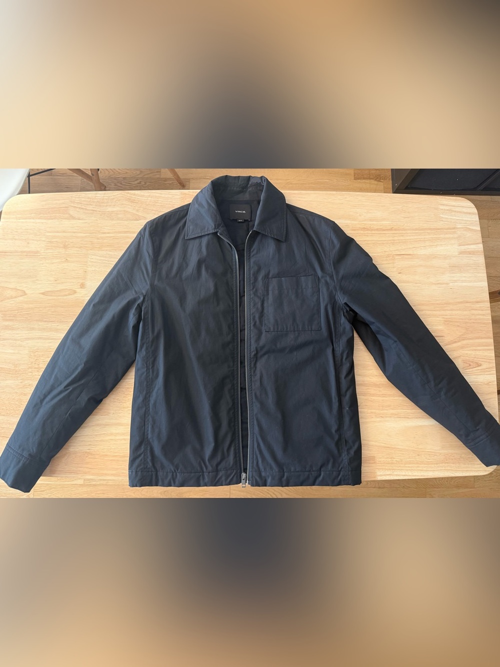 Vince Men’s XS navy waxed cotton bomber jacket, excellent condition